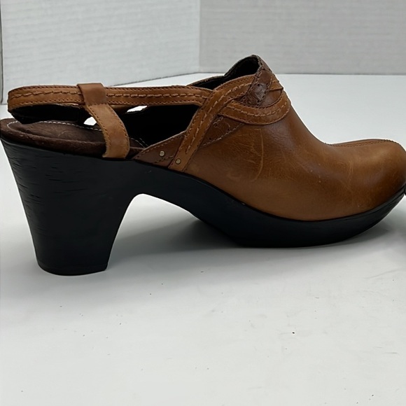 INDIGO by Clark’s brown leather sling back heeled mule size 8.5 - Picture 5 of 14